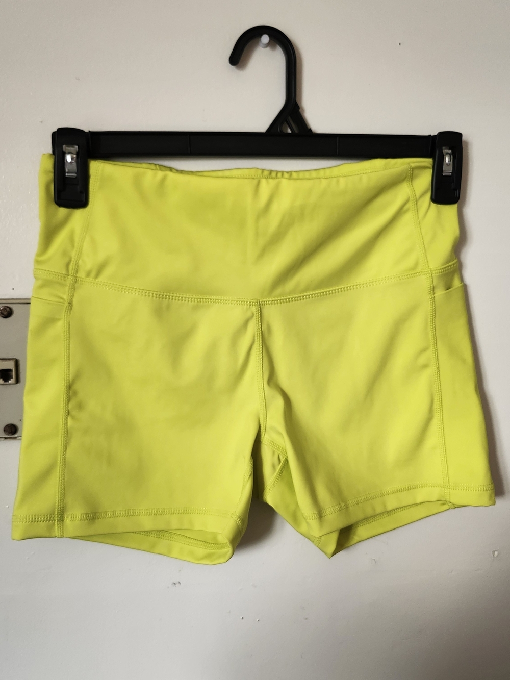 High-Rise Neon Yellow Women's Bike Shorts